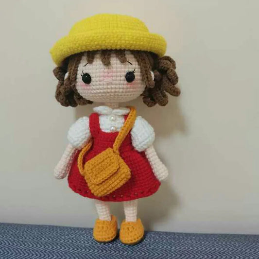 Knitting Dolls Kid Xiaomei Sister Girls With Hat Crochet Yarn Soft