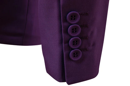 Men's Purple One Button Slim Fit Suit Blazer 2023 Spring