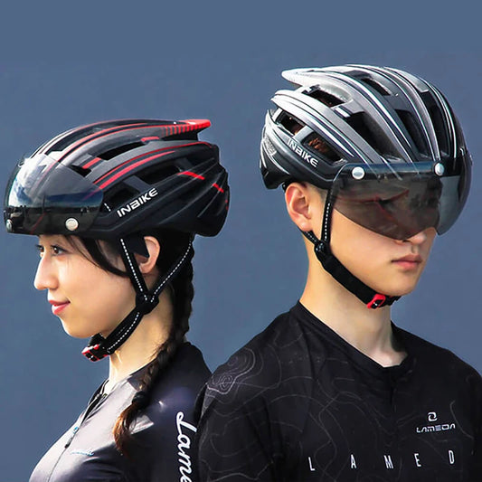 INBIKE Bicycle Helmets for Men With Lights Riding Magnetic Goggle Helmet