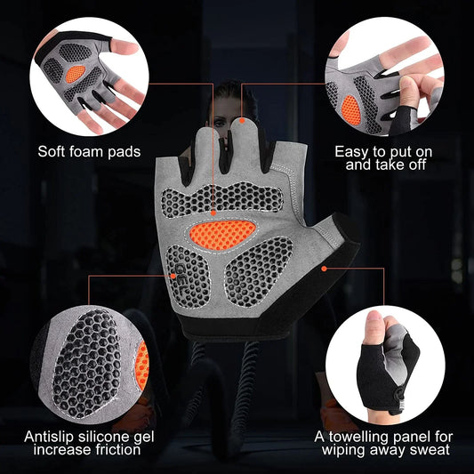 Anti-Shock Sports Gloves Weightlifting Fitness Training Non Slip Palm Protector