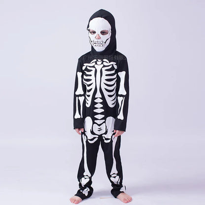 Halloween Skull Skeleton Kids Childen Scary Demon Devil Cosplay Rainbow