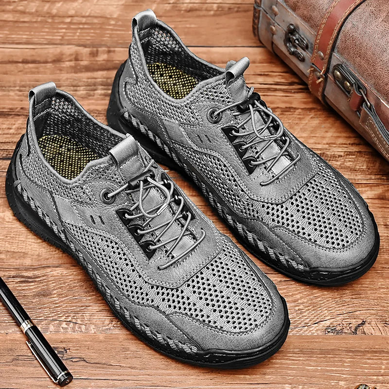 Handmade Leather Shoes Men Casual Sneakers Driving Shoe Leather Loafers Men