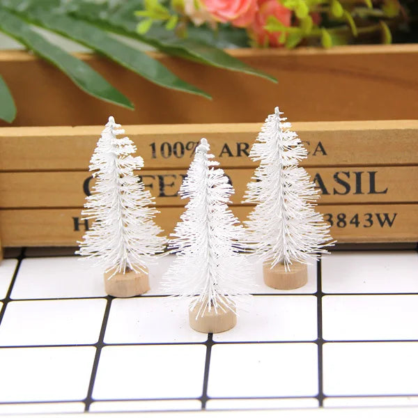 10pcs/Lot 65mm Christmas Trees Small Pine Trees Mini Trees Placed in the Desktop