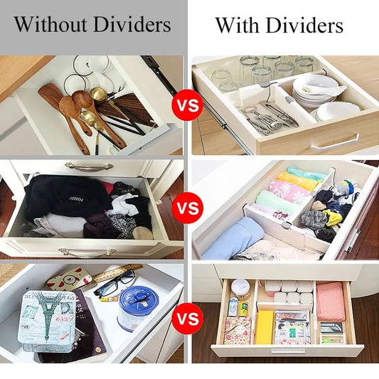 Adjustable Storage Drawers Divider Retractable Plastic Drawer Partition Holder