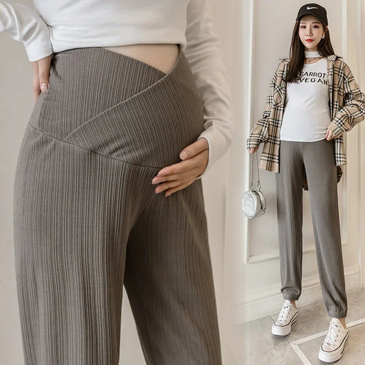 Casual Maternity Pants Spring Autumn Thin Belly  Clothes for Pregnant Women