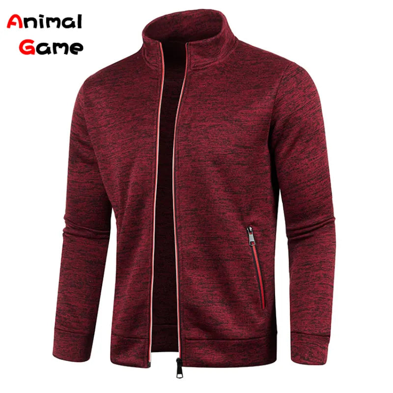 New Men's Collar Hoodies Sweatshirt Zipper Stand Collar Pullover Men