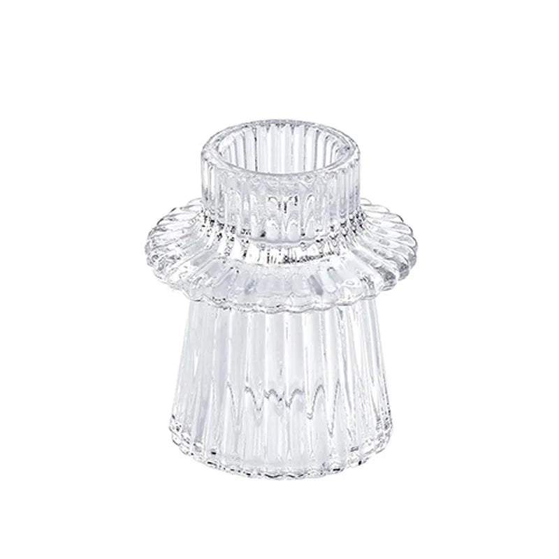 Creative Glass Candle Holder Table Candle Stand Transparent Glass