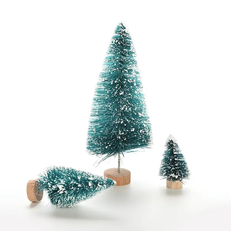 1/5/6 Pcs Miniature Christmas Tree Small Artificial Sisal Snow Landscape