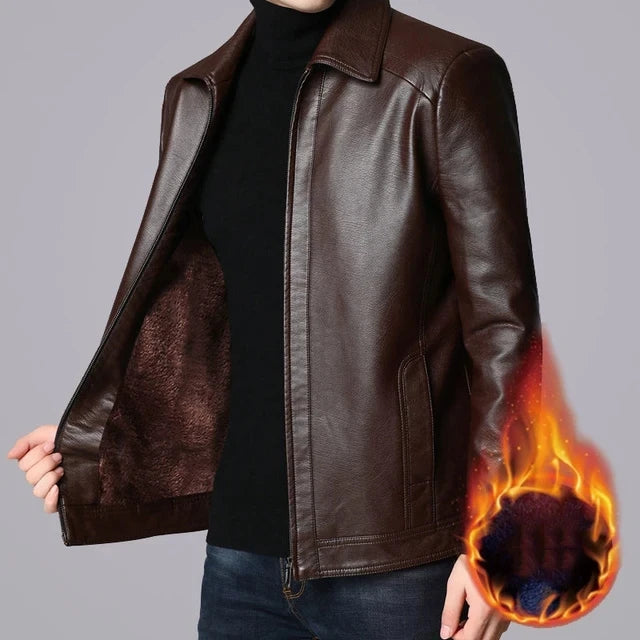 Men Leather Suit Jacket Men Slim Fit Blazer Coat Men Fashion Leather Jacket