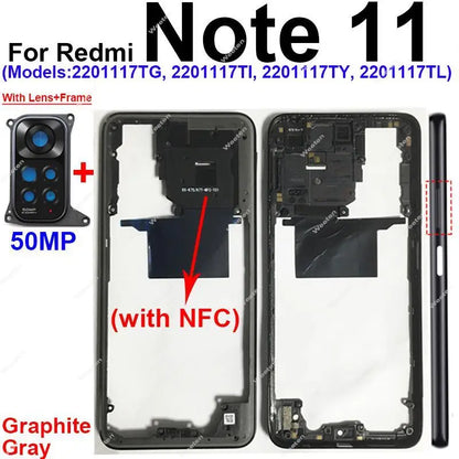 Middle Frame Housing for Xiaomi Redmi Note 11 Note 11S 4G Middle Cover Bezel