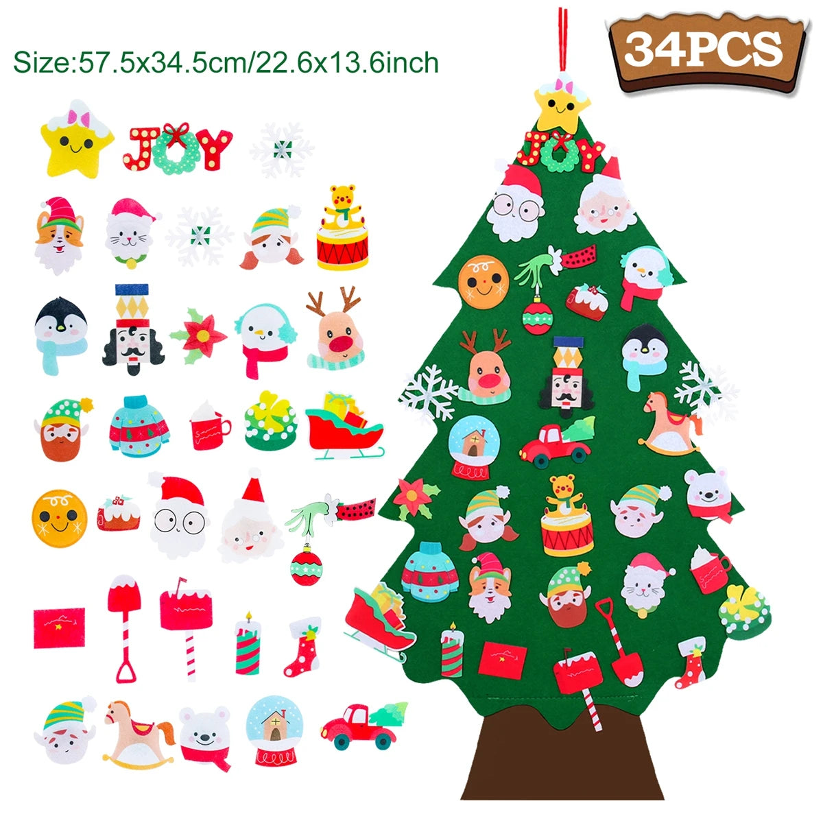 Kids DIY Felt Christmas Tree Merry Christmas Decorations for Home 2024