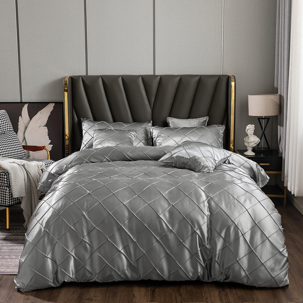 Drop Shipping Luxury Satin Silk Fabric Duvet Covers and Bedding Sheet Sets