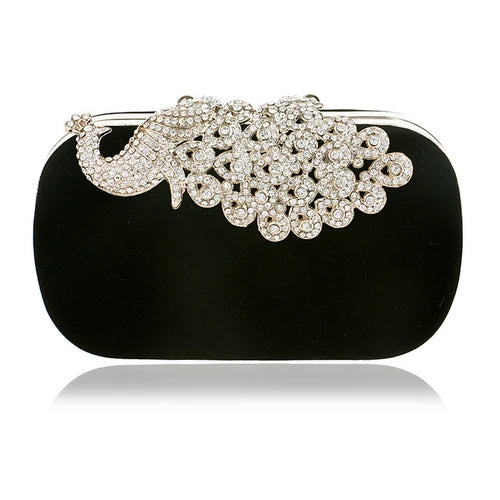 SEKUSA Clutch Evening Bags Crown Rhinestones Evening Bags Purse  Shoulder Bag