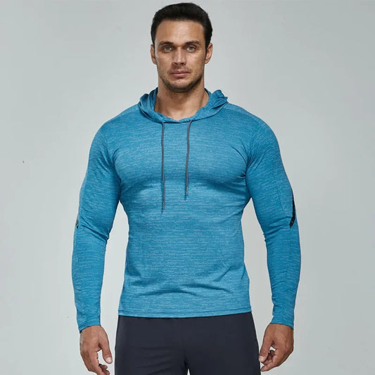 Men Cycling Jersey Sports Hoodies Fitness Shirts Gym Clothing Compression