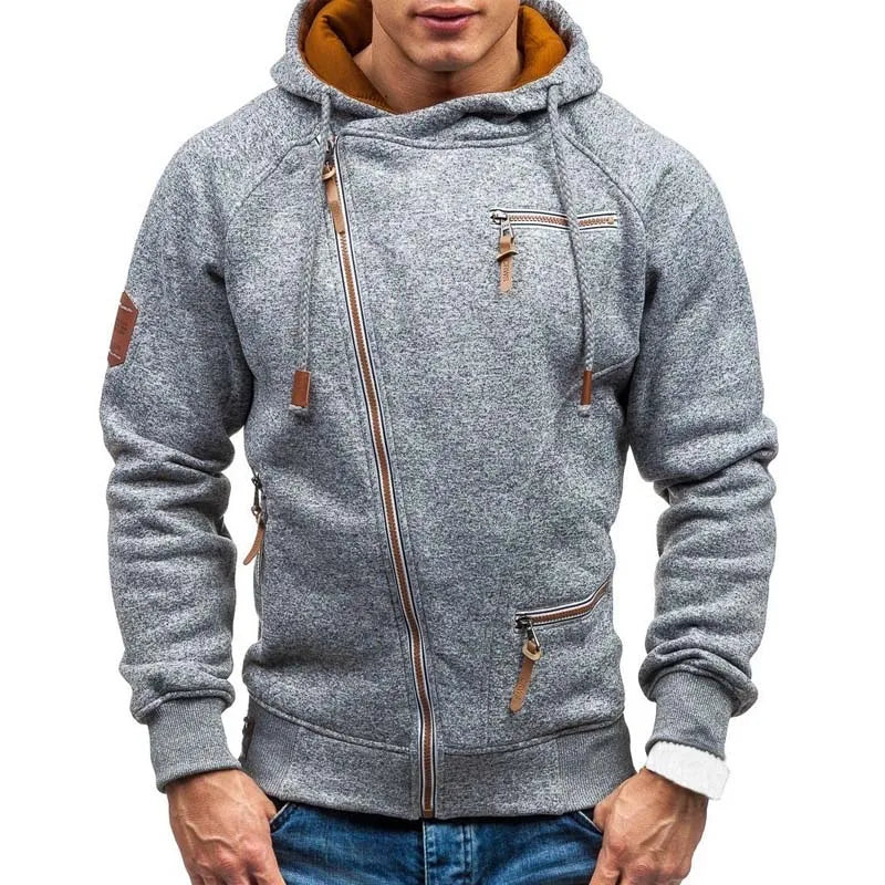 New Hoodie Men 2023 Spring CaSleeve Mens Hoodies Sweatshirts Slim Zipper Hoo