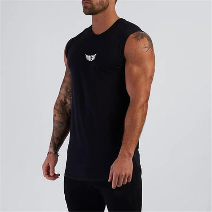 Summer Compression Gym Tank Top Men Cotton Bodybuilding Fitness Sleeveless