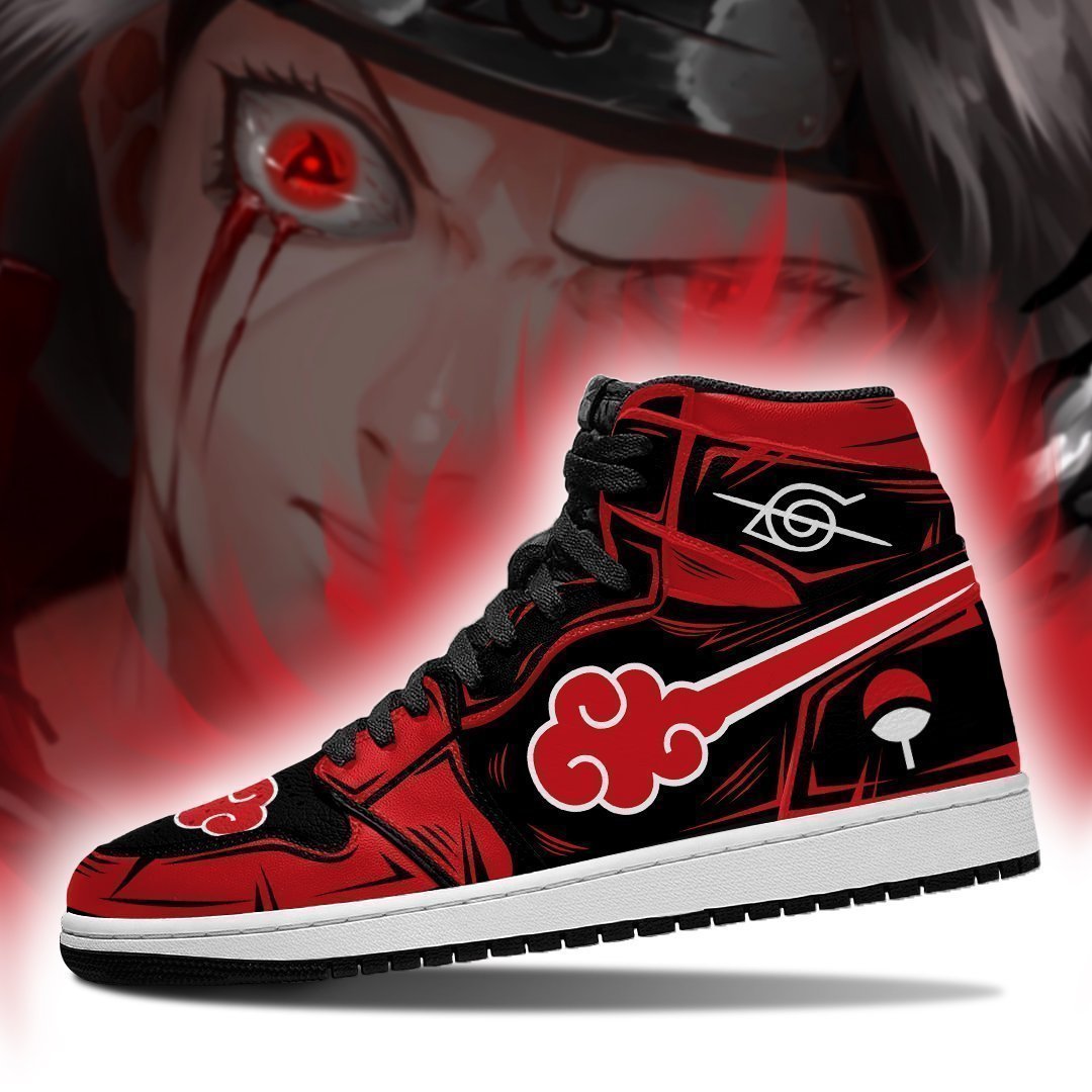 Ziitop Anime Painting DIY Anime Fashion Sneakers Itachi Akatsuki Symbol