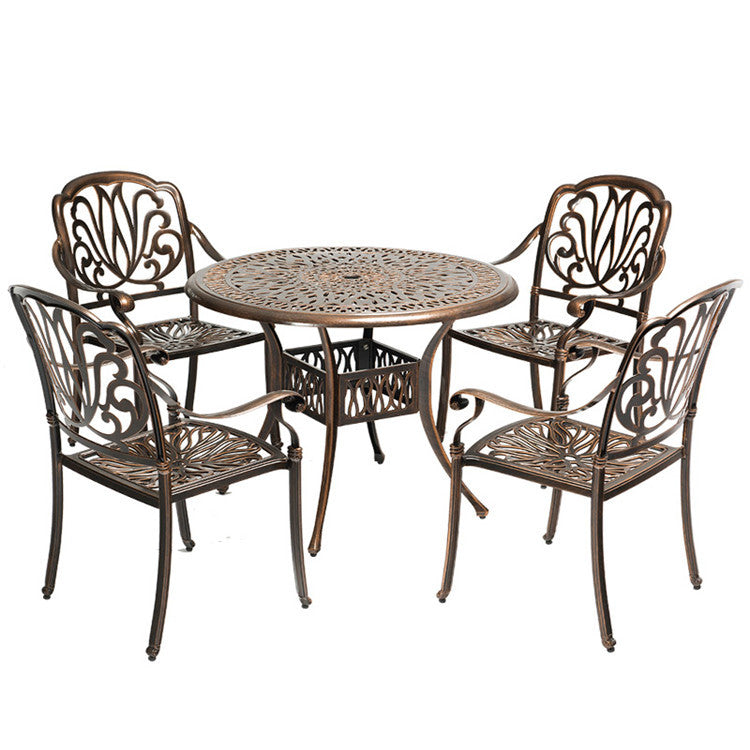 Outdoor Furniture Patio Sets Wrought Iron Aluminum Table and Chairs