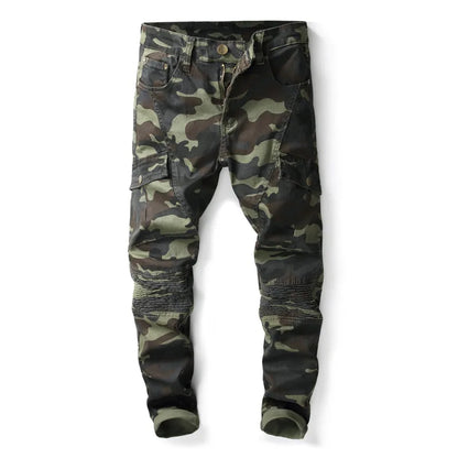 Mens Joggers Military Camouflage Cargo Denim Jeans Fashion Trousers