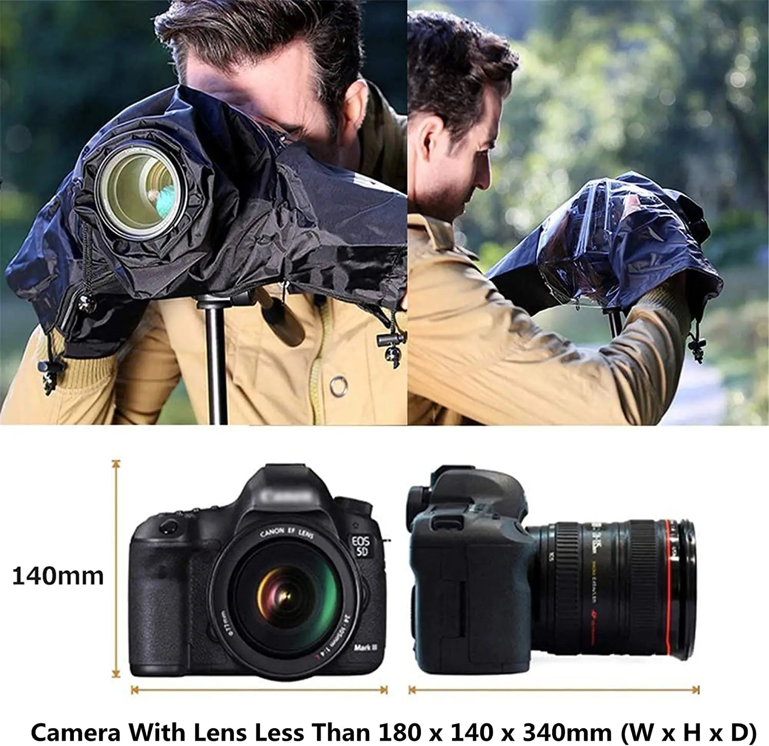 JJC Portable Camera Rain Cover Rain Shade Waterproof Raincoat Raincover DSLR