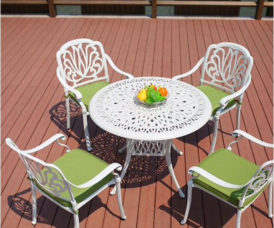 Outdoor Furniture Patio Sets Wrought Iron Aluminum Table and Chairs