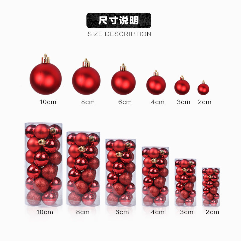 Promotional 3cm/4cm5cm/6cm/7cm/8cm/10cm Christmas Ball Plastic Ball Indoor