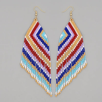 Go2Boho Tassel Fringe Earrings Fashion Miyuki Jewelry Boho Native Style Dangle