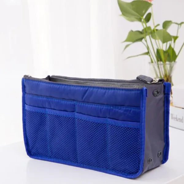 Nylon Cosmetic Bags for Women Tote Insert Double Zipper Makeup Bag Toiletries