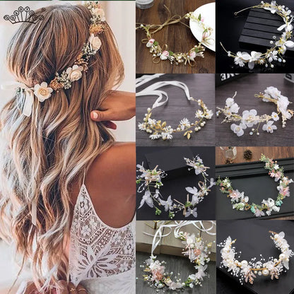 Bride Wedding Hair Accessories Gorgeous Flower Headbands Braided Hair Vine