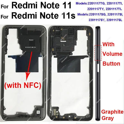 Middle Frame Housing for Xiaomi Redmi Note 11 Note 11S 4G Middle Cover Bezel