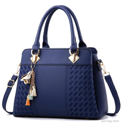 Fashion Women Handbags Tassel PU Leather Totes Bag Top-Handle Embroidery