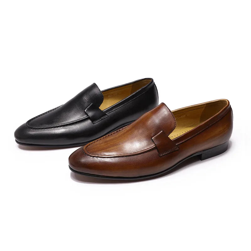 Sh10333a Wholesale Winter Genuine Leather Mens Loafers Moccasins Slip on