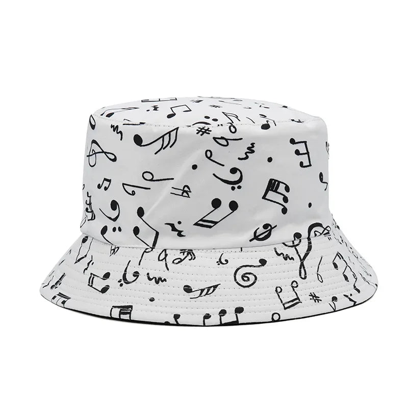 2024 New Summer Graffiti Bucket Hat for Women Men Skull Floral Outdoor Hat