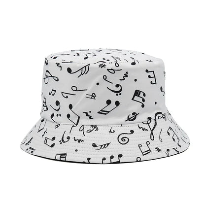 2024 New Summer Graffiti Bucket Hat for Women Men Skull Floral Outdoor Hat