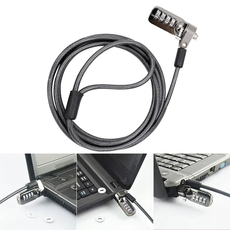 1M Laptop Combination Lock Security Cable 4 Digit Password Protections