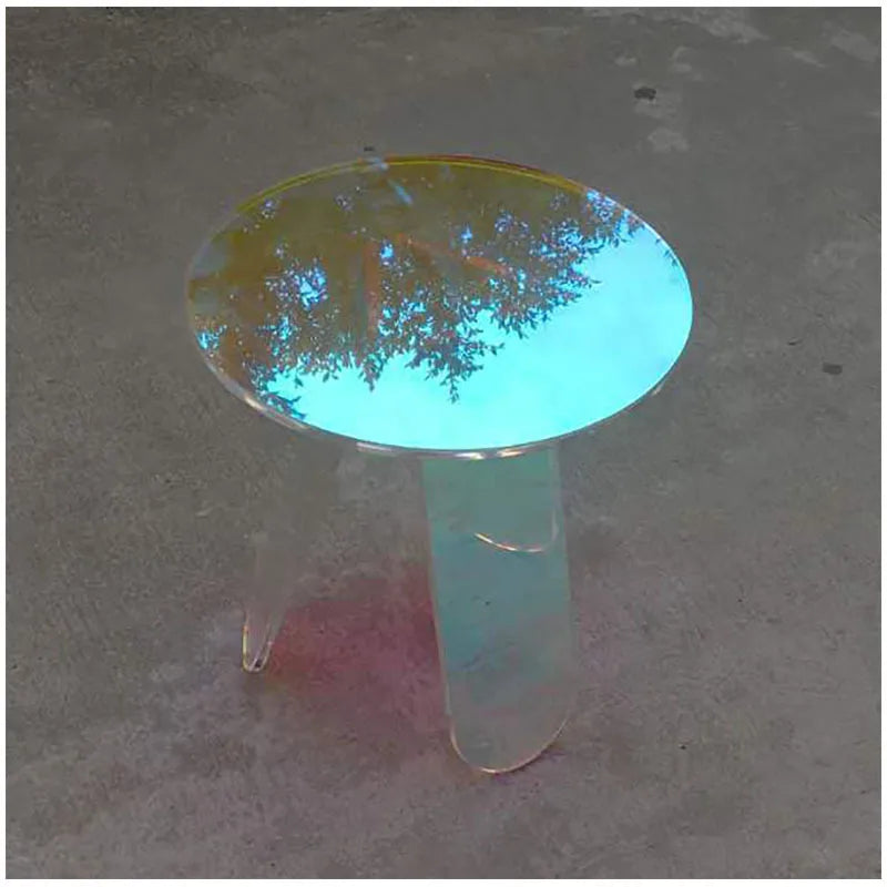 Nordic Coffee Table Colorful Acrylic Modern Round Transparent Plastic Tables