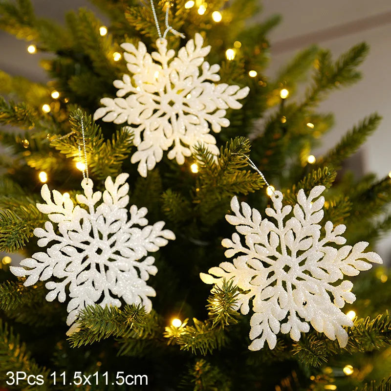 New Year 2024 Gifts Christmas Ornaments Navidad Tree Hanging Pendants Snowflake