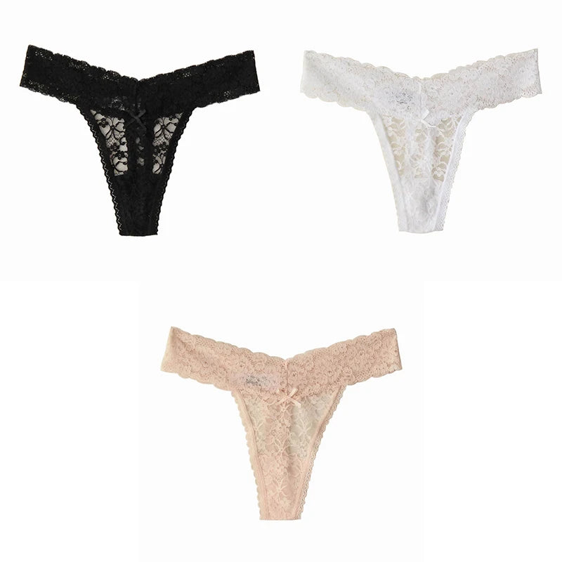 Woman Intimates Low-Rise Soft Female Panties New Plus Size Thongs 3 Pieces