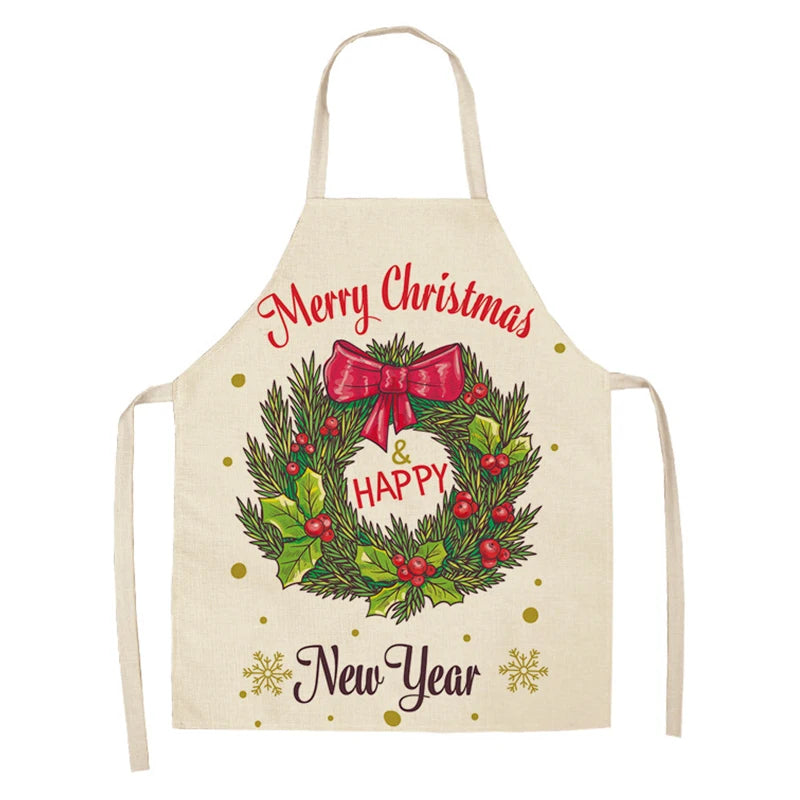 Linen Merry Christmas Apron Christmas Decorations for Home