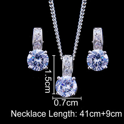 Emmaya Bridal Jewelry Sets Female Jewellery With Zircon Set of Earrings Pendant