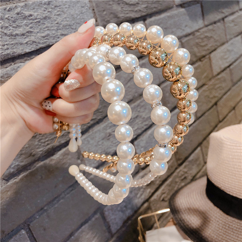 Ins Fashion Girls Elegant Pearl Headband Hair Accessories New Fashion