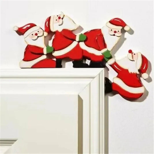 2023 Christmas Decoration Santa Claus Christmas Elk Wooden Decoration Door Frame