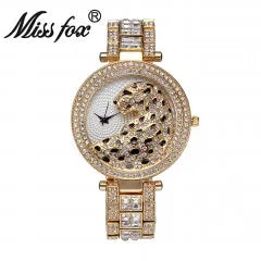 MISSFOX Women Quartz Watch Fashion Bling Casual Ladies Watch Female Quartz Gold