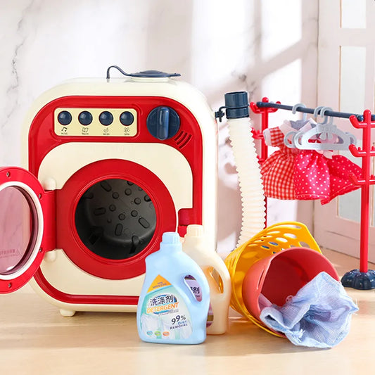 Kids Washing Machine Toy Pretend Play House Mini Simulation Electric Toys