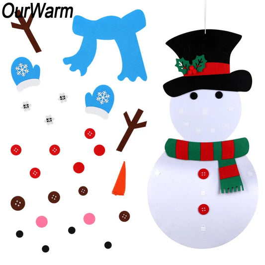 OurWarm Christmas Gifts for Kids Felt Snowman Xmas Indoor Decorations