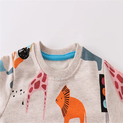 Jumping Meters New Arrival Animals Kids Sweatshirts Cartoon Boys Girls