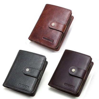 CONTACT'S Genuine Leather RFID Vintage Wallet Men