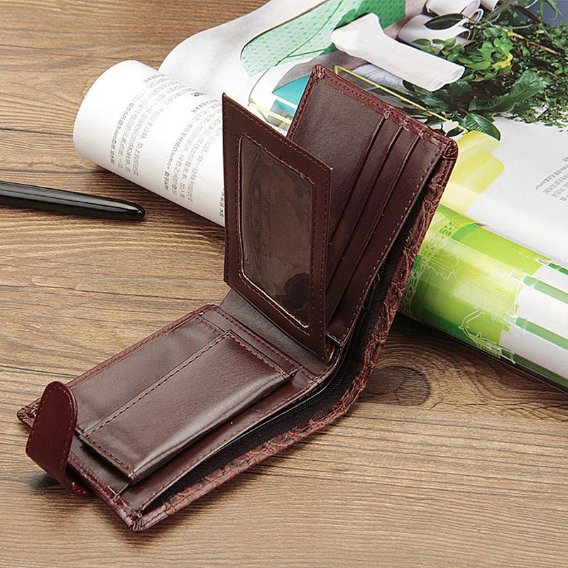 New Brand Trifold Wallet Men Clutch Money Bag Patchwork Leather Men Wallets