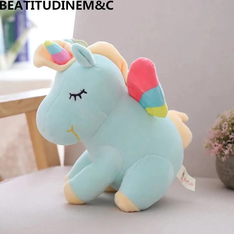 1Pcs 25cm Fat Rainbow Style Unicorn Plush Toy Animal Stuffed Toys