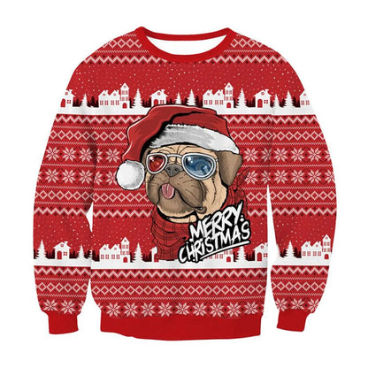 HX Animals Christmas Sweatshirt 3D Graphics Christmas Alpaca Pullovers